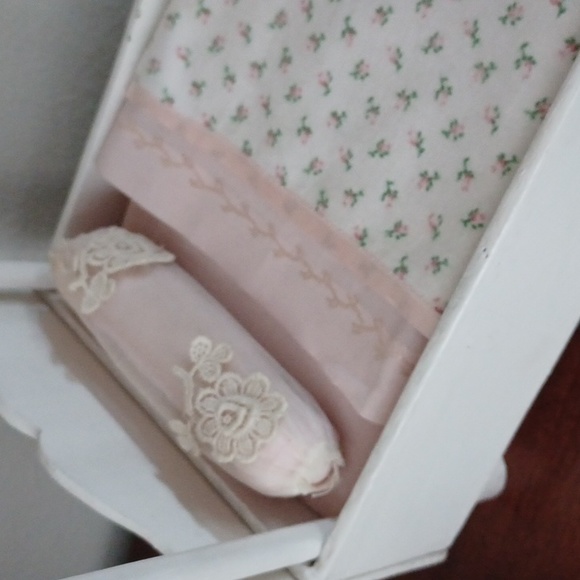 Vintage Handcrafted Doll Bed with Doll - 1940's - Picture 3 of 15